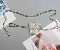 Women Mini PU Waist Belt Bag Rhinestone Tassel Fanny Pack