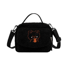 Women Mini Plush Shoulder Bag Small Canvas Cross Body Bag