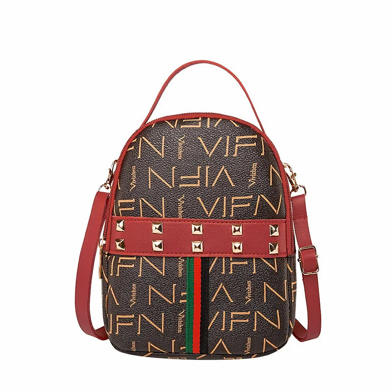 Women Mini Shoulder Bag Willow Ribbon Letter Pattern Small Backpack