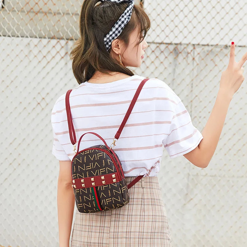 Women Mini Shoulder Bag Willow Ribbon Letter Pattern Small Backpack