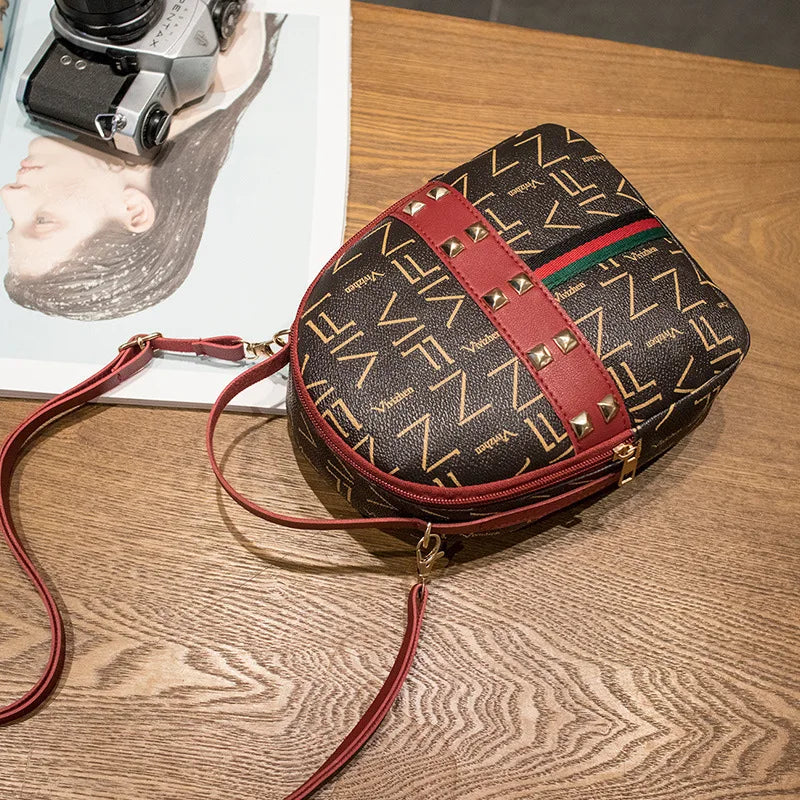 Women Mini Shoulder Bag Willow Ribbon Letter Pattern Small Backpack