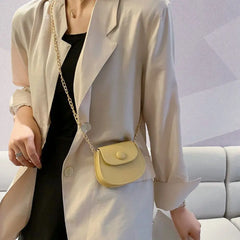 Mini Shoulder Bags Women Handbags Chain Saddle Bag PU Leather Crossbody