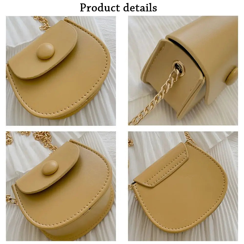 Mini Shoulder Bags Women Handbags Chain Saddle Bag PU Leather Crossbody