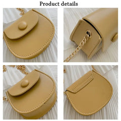 Mini Shoulder Bags Women Handbags Chain Saddle Bag PU Leather Crossbody