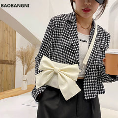 Women Big Bow Canvas Shoulder Bag Evening Clutch Bags Purse Crossbody