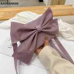 Women Big Bow Canvas Shoulder Bag Evening Clutch Bags Purse Crossbody