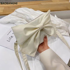 Women Big Bow Canvas Shoulder Bag Evening Clutch Bags Purse Crossbody