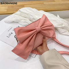 Women Big Bow Canvas Shoulder Bag Evening Clutch Bags Purse Crossbody
