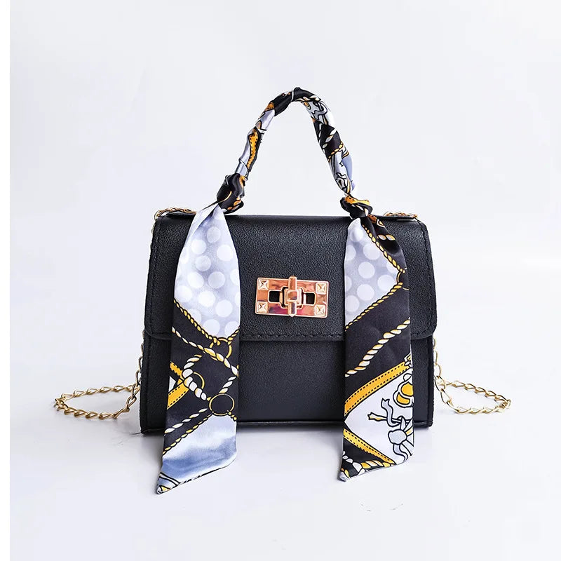 Silk Scarf Mini Square Shoulder Bag Crossbody Clutch