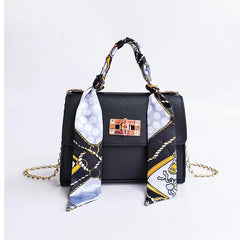 Silk Scarf Mini Square Shoulder Bag Crossbody Clutch