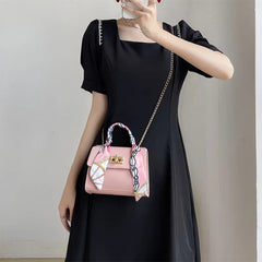 Silk Scarf Mini Square Shoulder Bag Crossbody Clutch