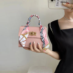 Silk Scarf Mini Square Shoulder Bag Crossbody Clutch