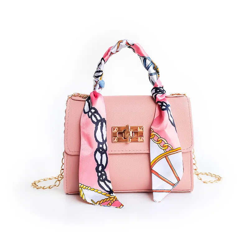 Silk Scarf Mini Square Shoulder Bag Crossbody Clutch