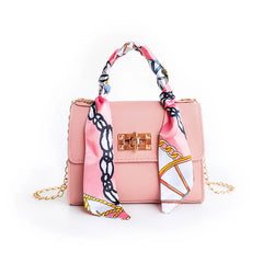 Silk Scarf Mini Square Shoulder Bag Crossbody Clutch