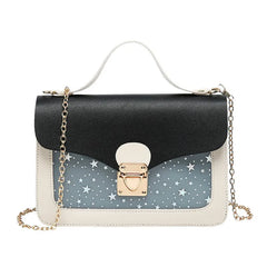 Women Small Square Shoulder Bag Star Sequin Messenger Crossbody Clutch Wallet Ha