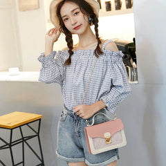 Women Small Square Shoulder Bag Star Sequin Messenger Crossbody Clutch Wallet Ha