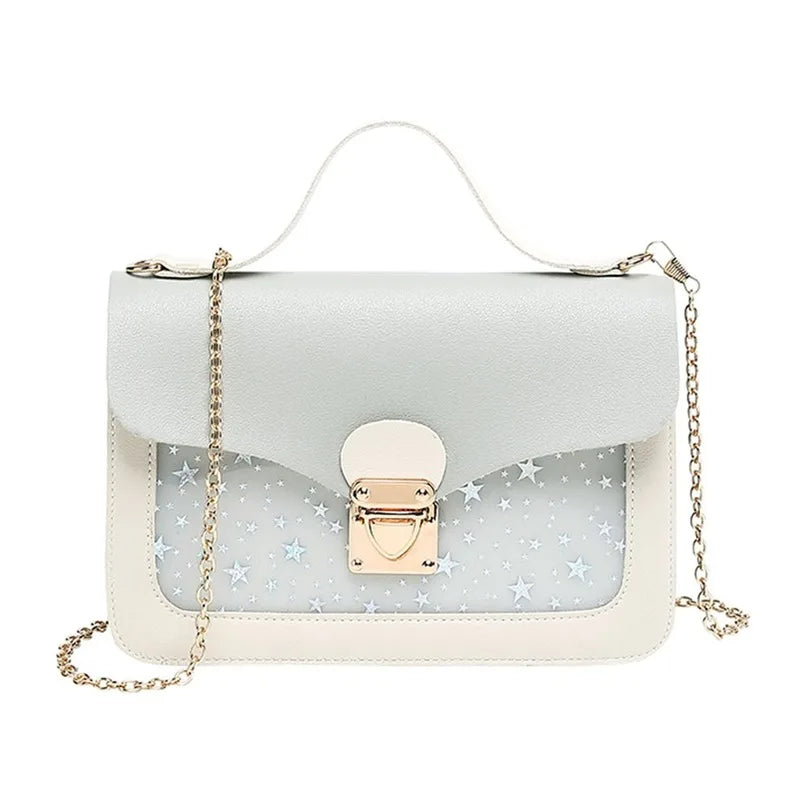 Women Mini Small Square Pack Shoulder Bag Star Sequin Messenger Crossbody Bag