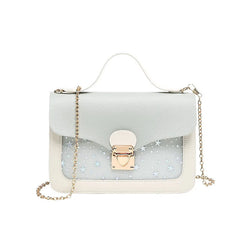 Women Small Square Pack Shoulder Bag Star Sequin Messenger Crossbody Bag Pink