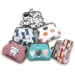 Cartoon Cat Mini Wallet for Women Girls Kids Clutch Money Bags