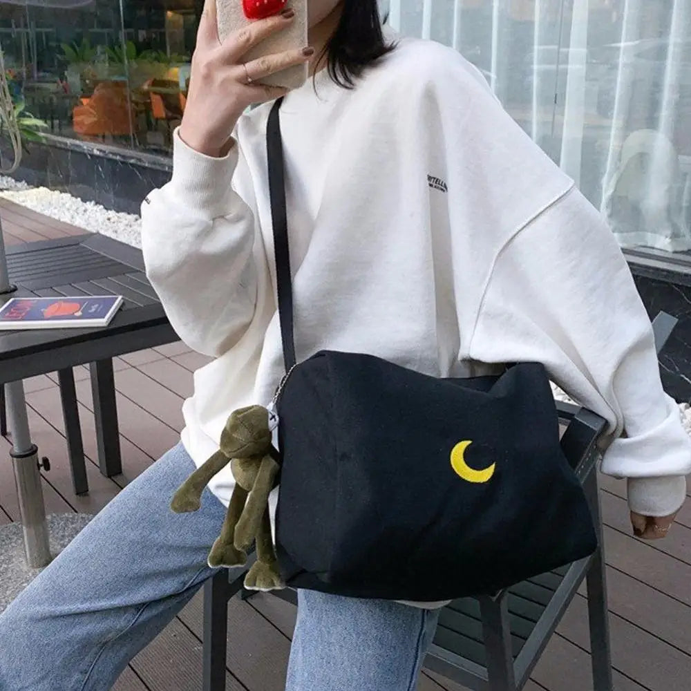 Women Moon Messenger Crossbody Bag Casual Flap Shoulder Bag