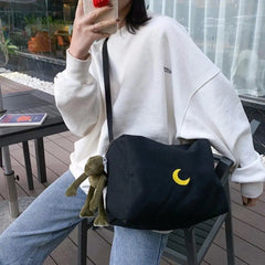 Women Moon Messenger Crossbody Bag Casual Flap Shoulder Bag