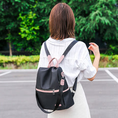 Women Multi-Function Backpack Ladies School Bag Retro Anti-theft