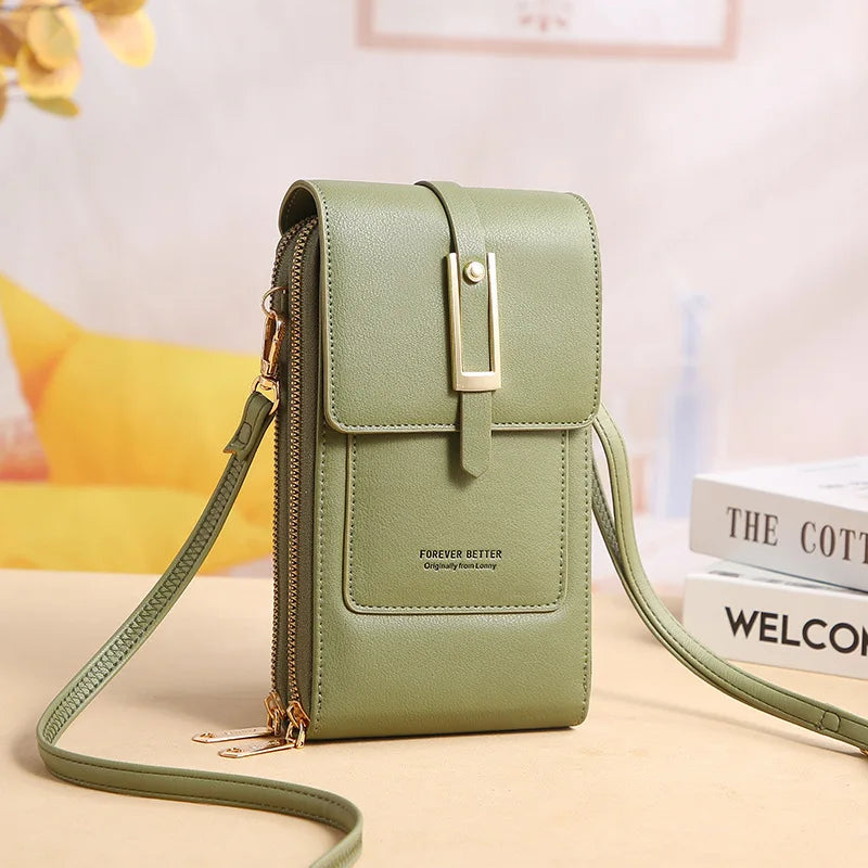 Women Multi-function Touch Screen Phone Bag RFID Anti-theft Brush
