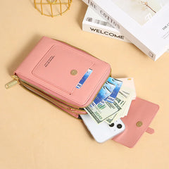 Women Multi-function Touch Screen Phone Bag RFID Anti-theft Brush