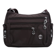 Women Multiple Compartment Crossbody Bag Waterproof Nylon Messenger Chest Bag