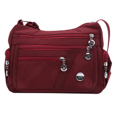 Women Multiple Compartment Crossbody Bag Waterproof Nylon Messenger Chest Bag