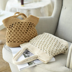 Women Rattan Straw Handbag Shoulder Bags for Summer Beach Travel