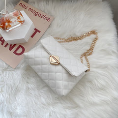 Women Diagonal houlder Fahion Lock Rhombu Chain Crobody Clutch Bag