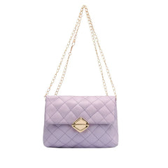 Women Diagonal houlder Fahion Lock Rhombu Chain Crobody Clutch Bag