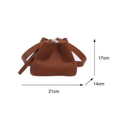 Women PU Leather Bucket Crossbody Bags Solid Shoulder Bags Female Daily Small Me