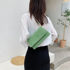 Women Patent PU Leather Solid Shoulder Underarm Bags Casual Small Flap Handbags