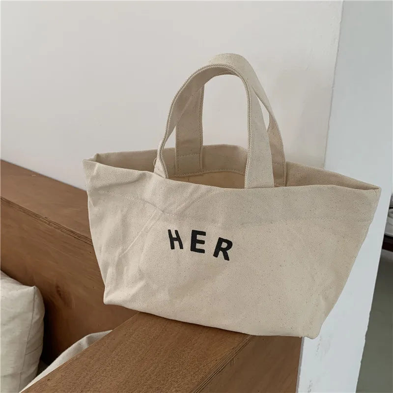 Women Canvas Lunch Bag Tote Box Picnic Storage Office Female