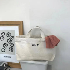 Women Canvas Lunch Bag Tote Box Picnic Storage Office Female