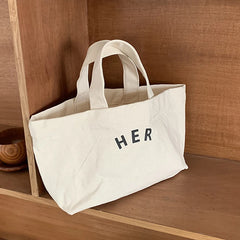 Women Canvas Lunch Bag Tote Box Picnic Storage Office Female