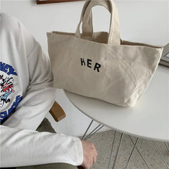 Women Canvas Lunch Bag Tote Box Picnic Storage Office Female