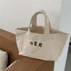 Women Canvas Lunch Bag Tote Box Picnic Storage Office Female