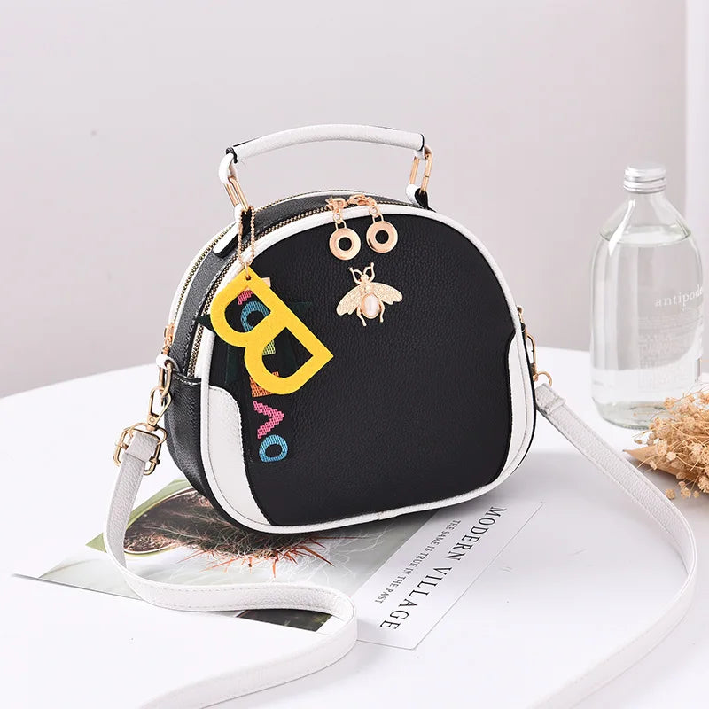 Women Small Shoulder Messenger Bag Female Girl Circle Handbags Style Crossbody B