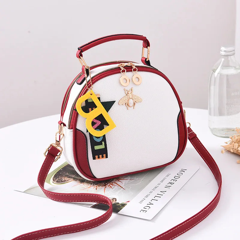 Women Small Shoulder Messenger Bag Female Girl Circle Handbags Style Crossbody B