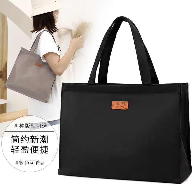 Women's Large Capacity Nylon Tote Shoulder Bag for Shopping Travel