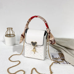 Women Summer Phone Bag Hand-held Silk Scarf Handbags
