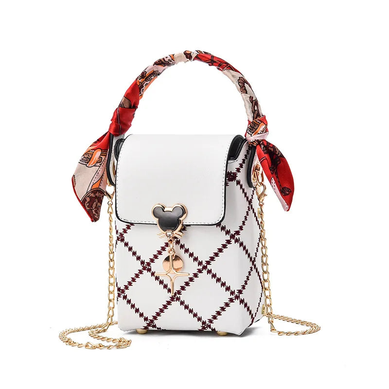 Women Summer Phone Bag Hand-held Silk Scarf Handbags