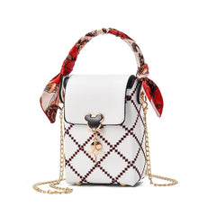 Women Summer Phone Bag Hand-held Silk Scarf Handbags