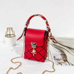 Women Summer Phone Bag Hand-held Silk Scarf Handbags