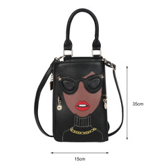 Women Novelty Face Crossbody Shoulder Bag Small Chain Purse Handbag