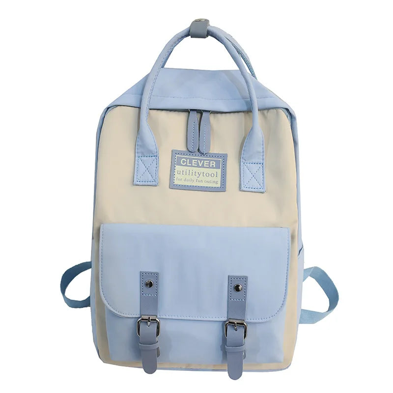 Women Nylon Backpack Waterproof School Bags for Teenagers Girls