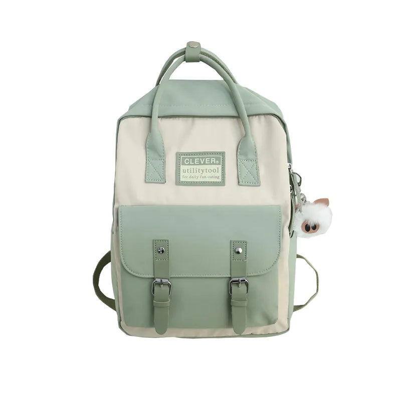 Nylon Waterproof School Bags for Girls Patchwork Backpack